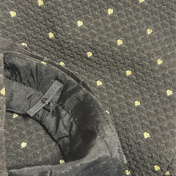 Sara Campbell Black Jacquard Dress Gold Dots Ruffle Detail Sz 10 Party Chic - Picture 7 of 10